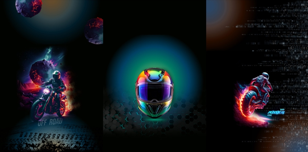 Paneel french terry 'Planet Motor'